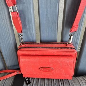 Ed Hardy NWT Red Women's Crossbody Bag - Embossed Design